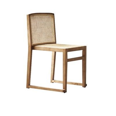Sedile da pranzo in rotino impilato Sedile senza braccia in legno personalizzato per sala da pranzo W49CM*D42.5CM*H80CM