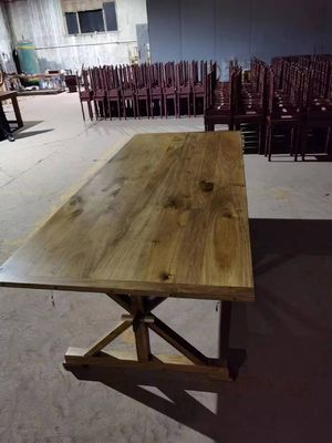 Ingrosso Banchetto Hotel Casa Pieghevole Massello Tavolo e Panca di Legno di Pino in Stile Classico di Lusso con Imballaggio Postale Y