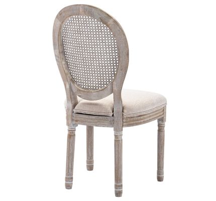 Poltrona da pranzo in stile vintage francese rivestita in cuoio PU con design impilabile e legno massello