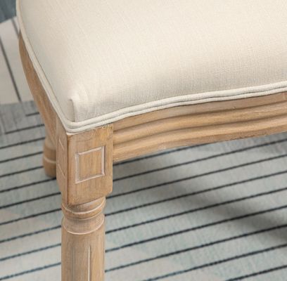Poltrona da pranzo in stile vintage francese rivestita in cuoio PU con design impilabile e legno massello