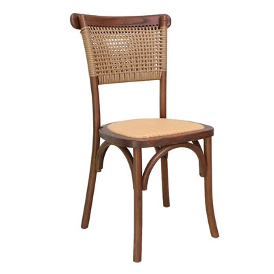 Arredamento per la sala da pranzo Moderno design naturale Sedie da banchetto in legno massello di rattan