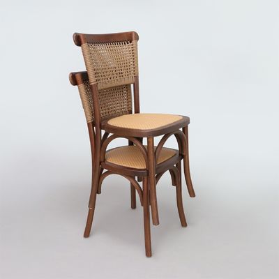 Arredamento per la sala da pranzo Moderno design naturale Sedie da banchetto in legno massello di rattan