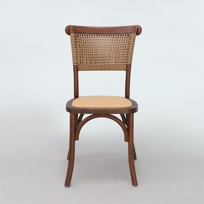 Arredamento per la sala da pranzo Moderno design naturale Sedie da banchetto in legno massello di rattan