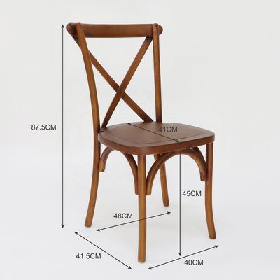 Arredamento Commerciale Inpilabile Vintage Cross X back Sedie da pranzo in legno per matrimoni Eventi e ristoranti