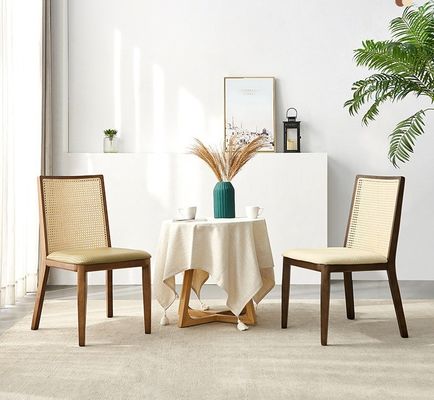 Mobili da ristorante Sedile di rotino con telaio in legno di cenere e sedile imbottito