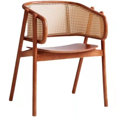 NO Sedia da pranzo in legno massello di rattan ripiegata per soggiorno e sala da pranzo