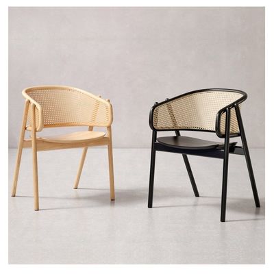 NO Sedia da pranzo in legno massello di rattan ripiegata per soggiorno e sala da pranzo