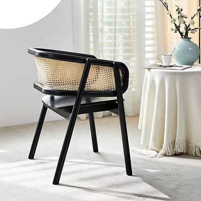 NO Sedia da pranzo in legno massello di rattan ripiegata per soggiorno e sala da pranzo