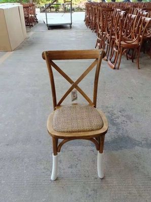 Sedia da pranzo in rotino a schiena crociata in legno impilabile in stile nordico con taglia personalizzata W42CM*D44CM*H87CM