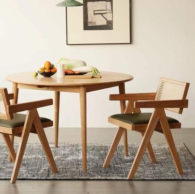 Sedia per braccioli da pranzo in legno di rattan in legno massello Arredamento per la casa generale