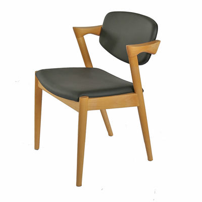Poltrona da pranzo in pelle in PU commerciale in legno per caffetteria d'albergo versatile e funzionale