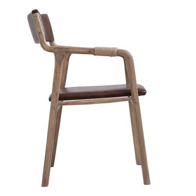 Arredamento per la sala da pranzo Legno massello stile vintage corda Sedile da pranzo decorato