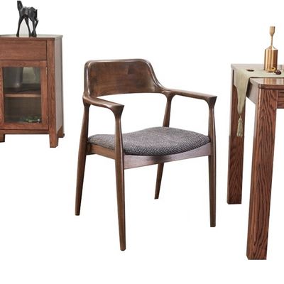 Arredamento per la sala da pranzo Moderno in pelle nera imbottito in legno Sedile da pranzo con imbottitura e design