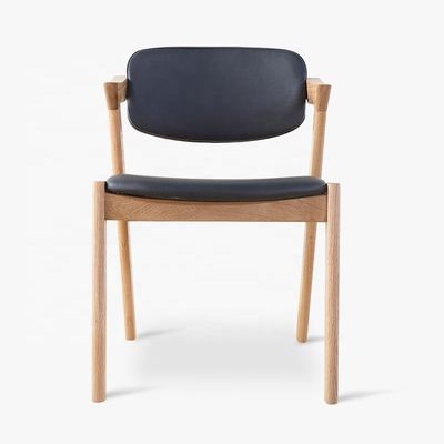 Cattedra da pranzo in cuoio in PU con lavorazione in legno massello