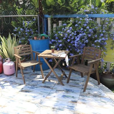 Imballaggio postale e mobili per patio esterno resistenti con set da pranzo moderno in legno massello e sedie da giardino
