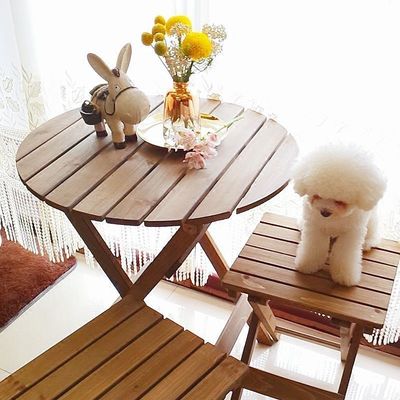 Imballaggio postale e mobili per patio esterno resistenti con set da pranzo moderno in legno massello e sedie da giardino