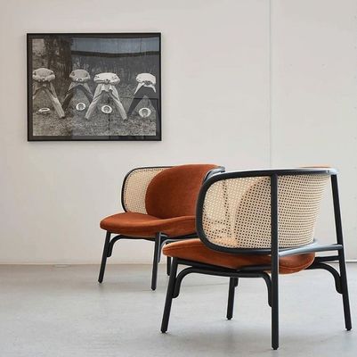 Sedile di legno mono rattan per il più recente design Sedile in legno imbottito W68*D70*H82cm