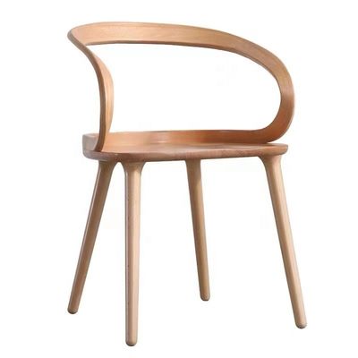 Servizio OEM accettato Sedile da pranzo moderno con ala a braccio a forma rotonda e design artistico in legno di cenere solido nordico