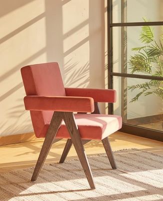 NO Piegato Ultimo design Arredamento per la casa Sedile per soggiorno imbottito con sedie con accento in legno massello