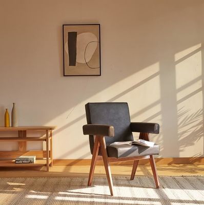 NO Piegato Ultimo design Arredamento per la casa Sedile per soggiorno imbottito con sedie con accento in legno massello