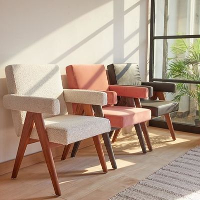 NO Piegato Ultimo design Arredamento per la casa Sedile per soggiorno imbottito con sedie con accento in legno massello