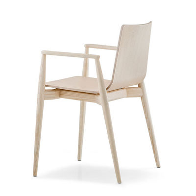 Nordic Light Luxury Solid Wood Armchair Sedile da pranzo in pelle imbottita per hotel, bar e salotto