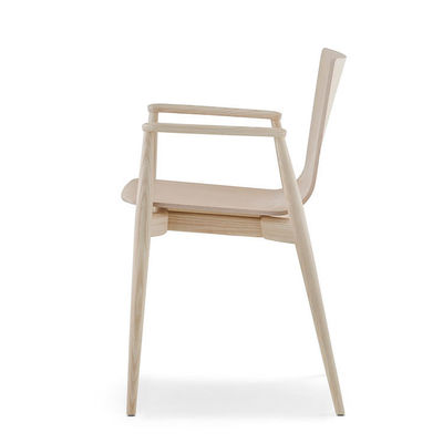 Nordic Light Luxury Solid Wood Armchair Sedile da pranzo in pelle imbottita per hotel, bar e salotto