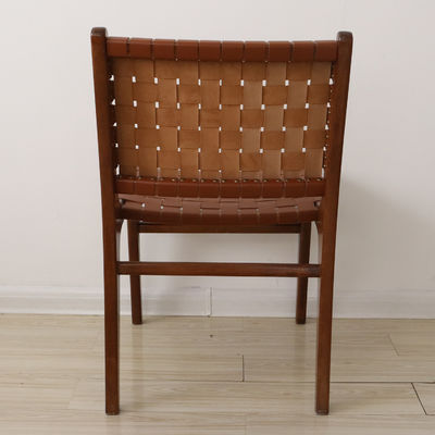 Logo personalizzato Sedie per il tempo libero all'aperto Arredamento in legno massello Stile di design moderno con polistirolo in cuoio seduta da pranzo tessuta