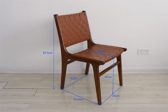 Logo personalizzato Sedie per il tempo libero all'aperto Arredamento in legno massello Stile di design moderno con polistirolo in cuoio seduta da pranzo tessuta