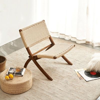Soggiorno Sedile in rotino tessuto Legno massello Rattano pieghevole Sala da pranzo con mobili esterni di ultima generazione