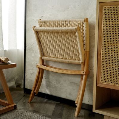 Soggiorno Sedile in rotino tessuto Legno massello Rattano pieghevole Sala da pranzo con mobili esterni di ultima generazione