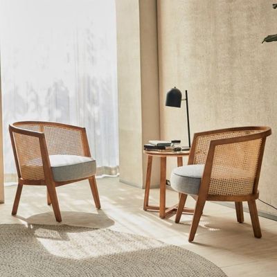 Arredamento per esterni Moderno Nordico Francese In Legno Massello Rattan Sedie di Sospirazione Con Ricambio Curvo e Colore Personalizzato