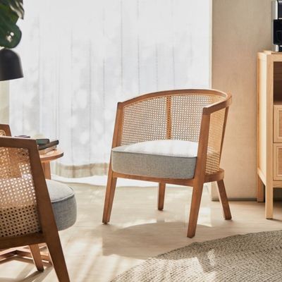 Arredamento per esterni Moderno Nordico Francese In Legno Massello Rattan Sedie di Sospirazione Con Ricambio Curvo e Colore Personalizzato
