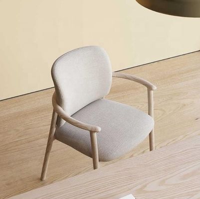 Home Arredamento Luxury High End Nordic Solid Ash Wood Bent Backrest Spugna ad alta densità Poltrone a braccio imbottito