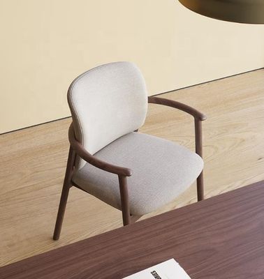 Home Arredamento Luxury High End Nordic Solid Ash Wood Bent Backrest Spugna ad alta densità Poltrone a braccio imbottito