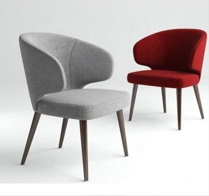 Sedile da pranzo con schienale a ali imbottito in velluto per gambe di legno per una cena comoda ed elegante