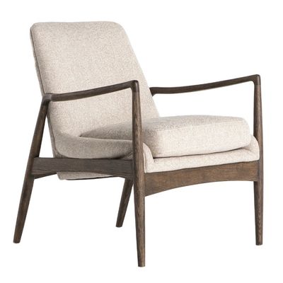 Mobili per soggiorno singolo Divano imbottito in legno Poltrone con cuscino in tessuto e schiuma su telaio in legno