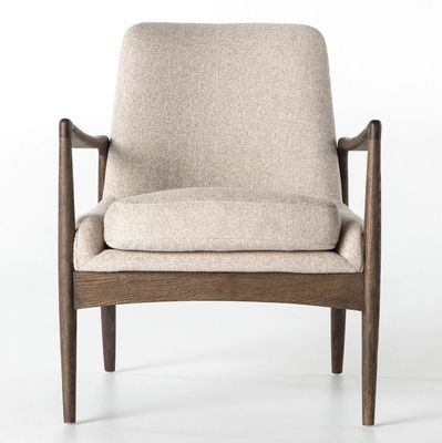 Mobili per soggiorno singolo Divano imbottito in legno Poltrone con cuscino in tessuto e schiuma su telaio in legno