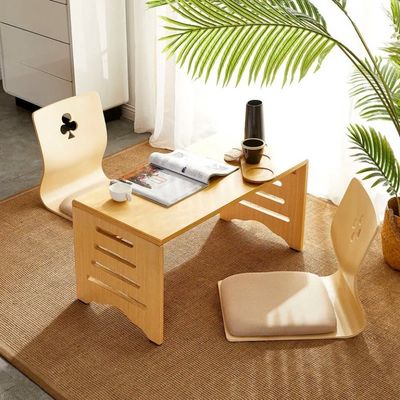 Confortevole in stile giapponese Sedile tatami in legno impilabile Sedile di svago senza gambe Tatami impilabile Accento in legno giapponese