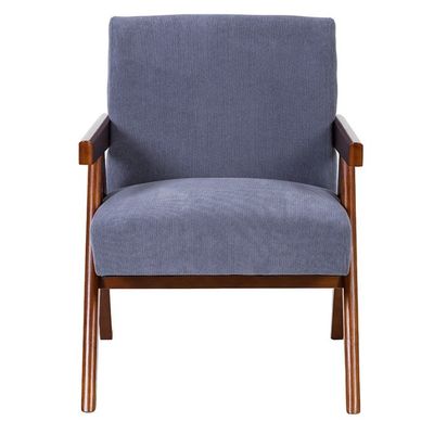 Poltrona in legno e tessuto in stile moderno Nordic Custom Polstered Single Sofa Chair