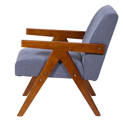 Poltrona in legno e tessuto in stile moderno Nordic Custom Polstered Single Sofa Chair