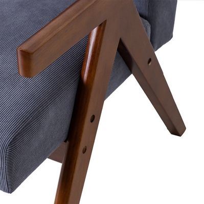 Poltrona in legno e tessuto in stile moderno Nordic Custom Polstered Single Sofa Chair