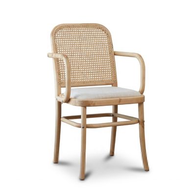 Sedia a schiena in legno di rattan di design antico per OEM / ODM e stile sedia per il tempo libero