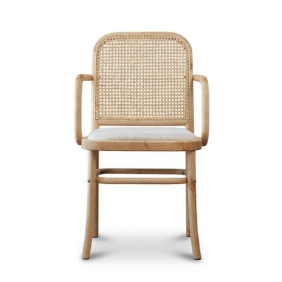 Sedia a schiena in legno di rattan di design antico per OEM / ODM e stile sedia per il tempo libero