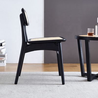 Sedie da pranzo regolabili in legno di rattan con design moderno e legno di cenere
