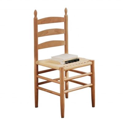 Sedile da pranzo in legno massello con sedile a corda Una combinazione perfetta di forma e funzione