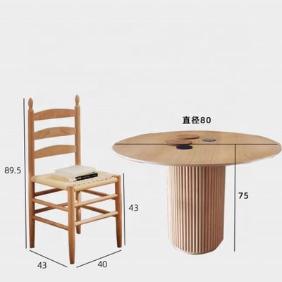 Sedile da pranzo in legno massello con sedile a corda Una combinazione perfetta di forma e funzione