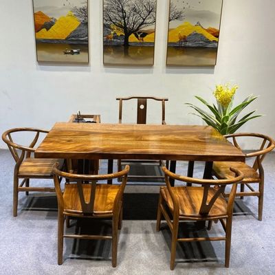 Y Sedia da pranzo in legno massello per ristoranti con vernice NC/PU e design Wishbone