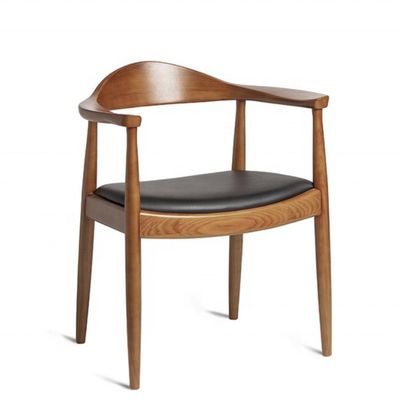 Sedile da pranzo moderno bracciole Sedile in legno con cuoio PU e mobili da pranzo