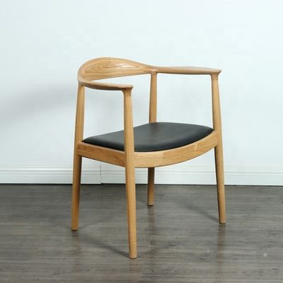 Sedile da pranzo moderno bracciole Sedile in legno con cuoio PU e mobili da pranzo